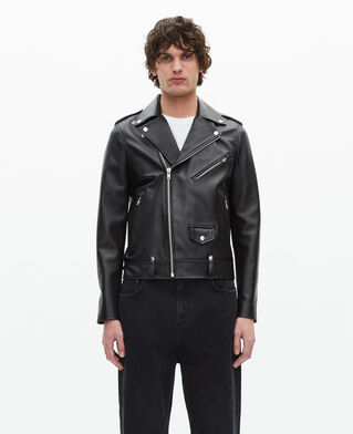 The Kooples MEN BLACK black leather biker jacket