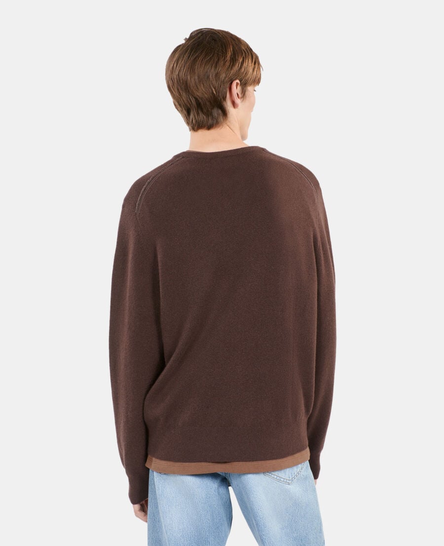 The Kooples HOMME BROWN pull en cachemire marron