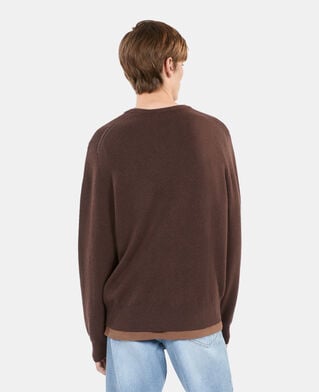 The Kooples HOMME BROWN pull en cachemire marron