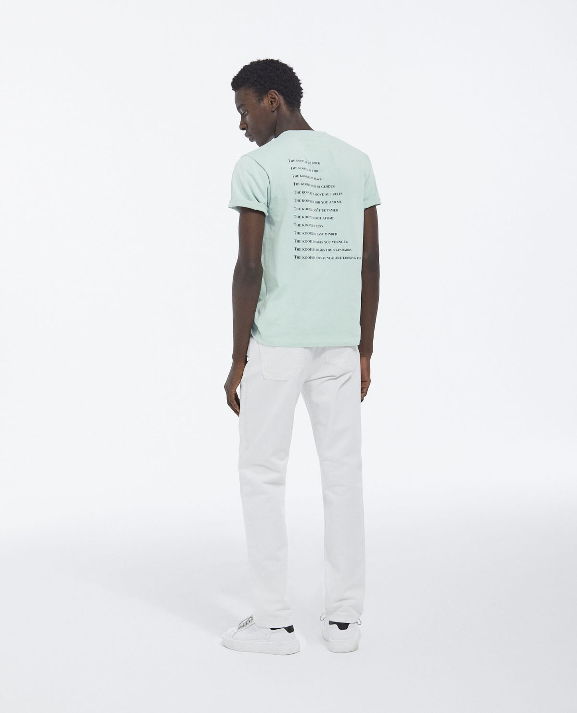 Gray T-shirt with What is The Kooples detail, GRIS BLEU, hi-res image number null