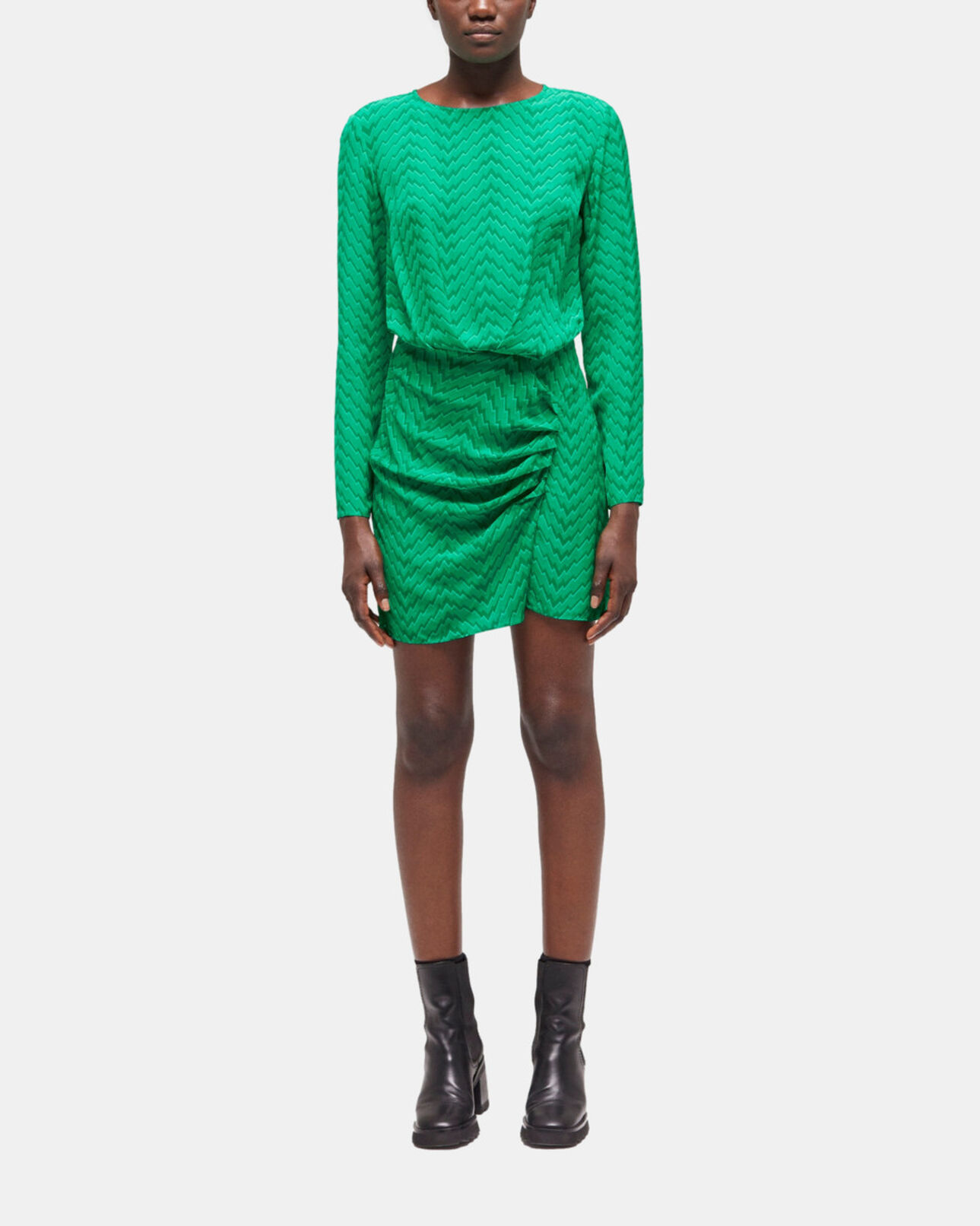 The Kooples WOMEN GREEN short printed green dress
