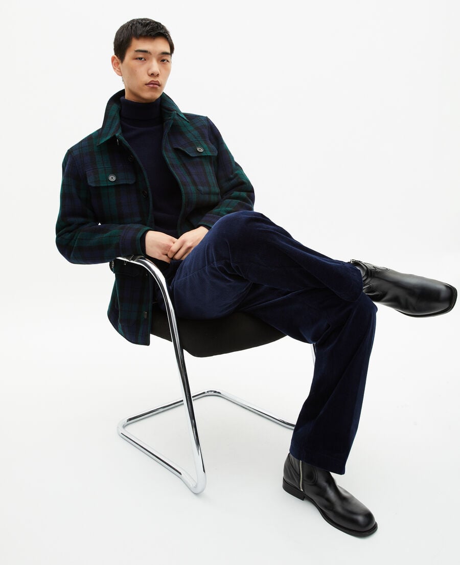 The Kooples H GREEN / BLACK dark green tartan overshirt