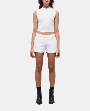 The Kooples FEMME ECRU short tailleur blanc en crêpe