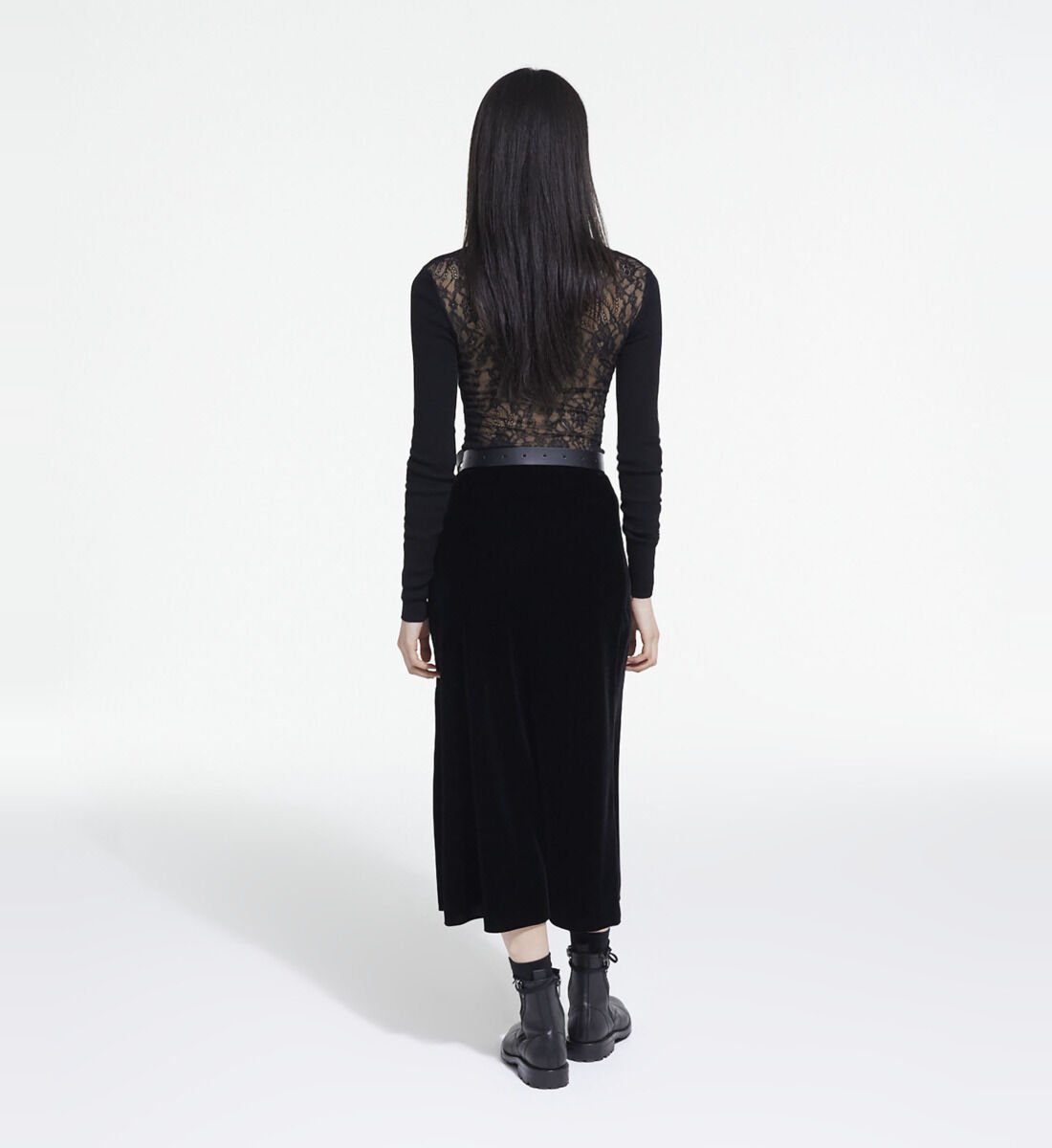 Long black velvet skirt The Kooples