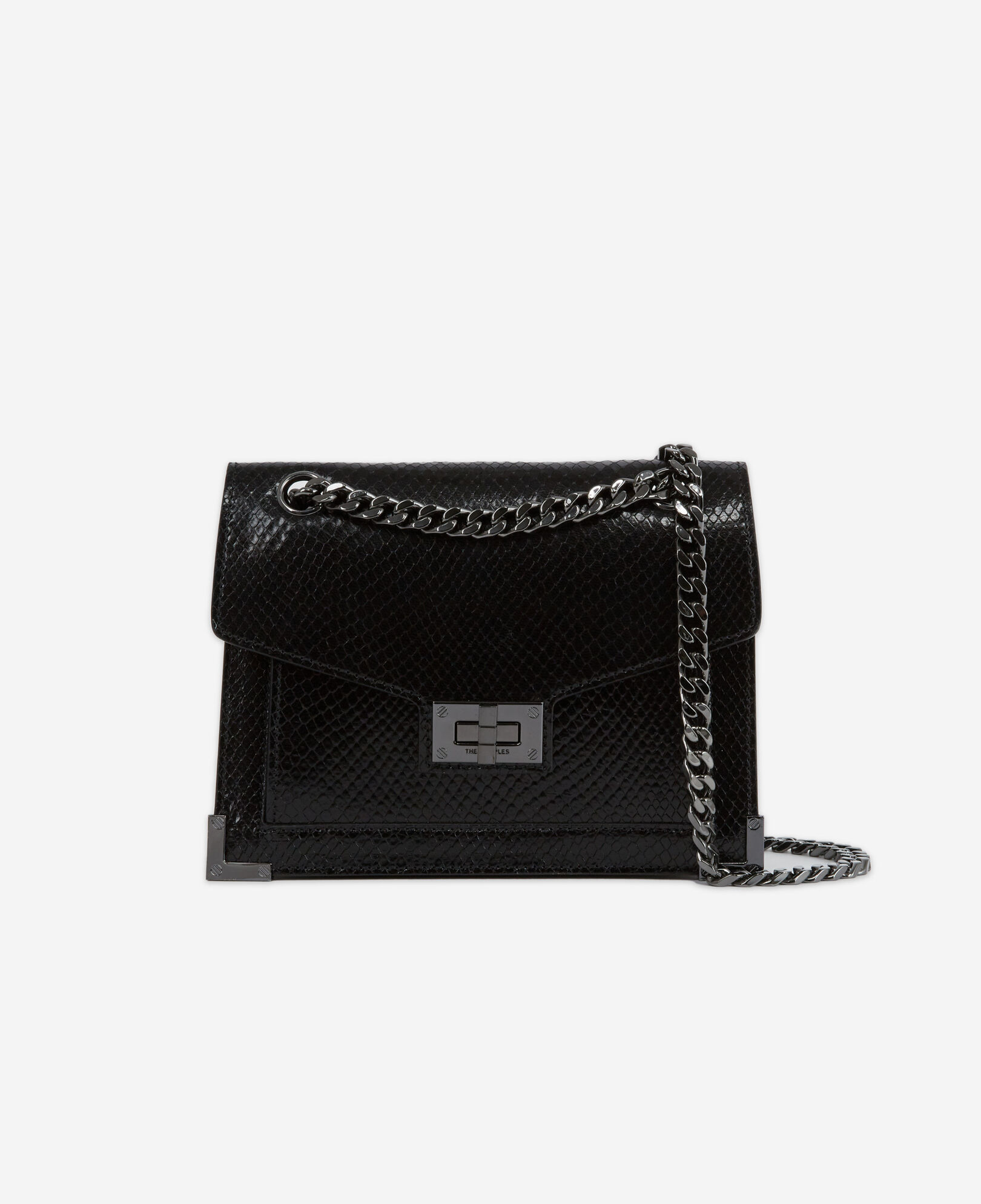 The Kooples MUJER BLACK bolso pequeño emily de piel efecto pitón negra