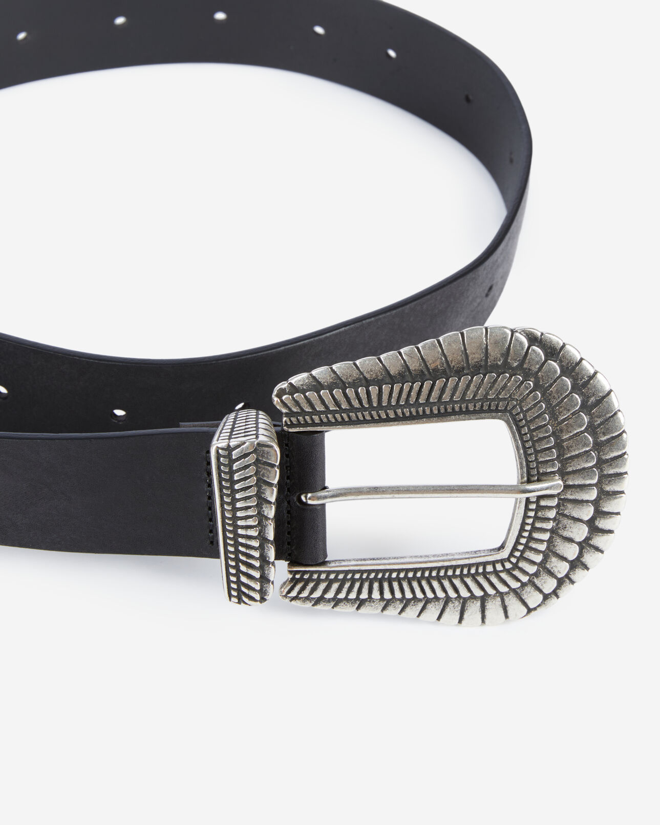 The Kooples FEMME BLACK ceinture en cuir noir