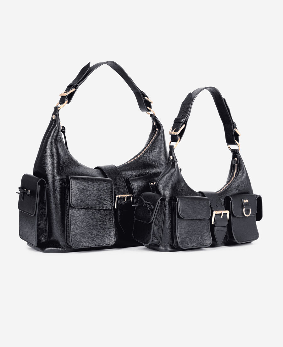 The Kooples WOMEN BLACK black grained leather amelia bag