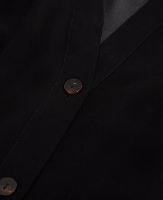 The Kooples WOMEN BLACK loose v-neck buttoned black shirt