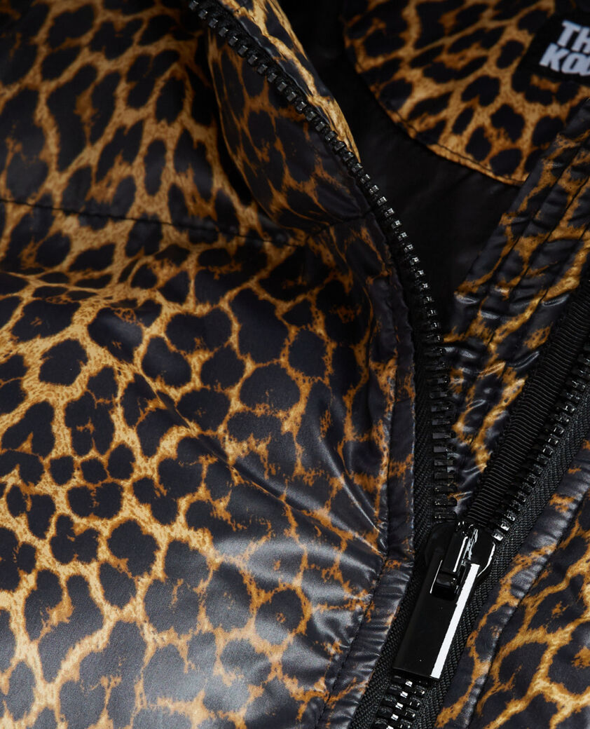 The Kooples FEMME LEOPARD doudoune oversize léopard bretelles logo
