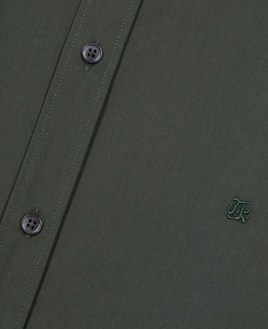 The Kooples HOMME DARK GREEN chemise en popeline kaki