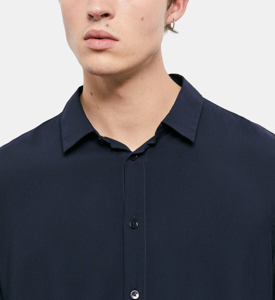 Classic navy blue sales shirt