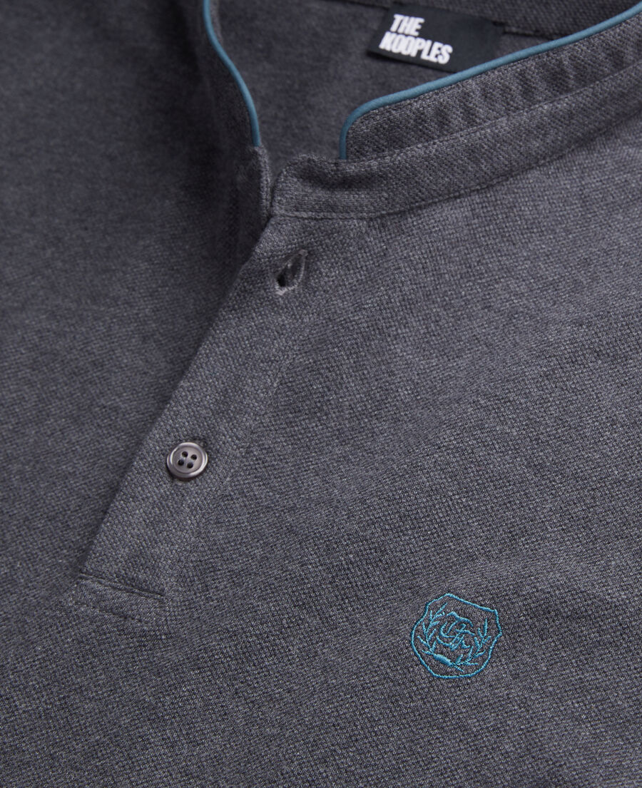 polo gris en coton