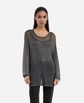 The Kooples FEMME GREY SILVER pull effet cotte de maille gris