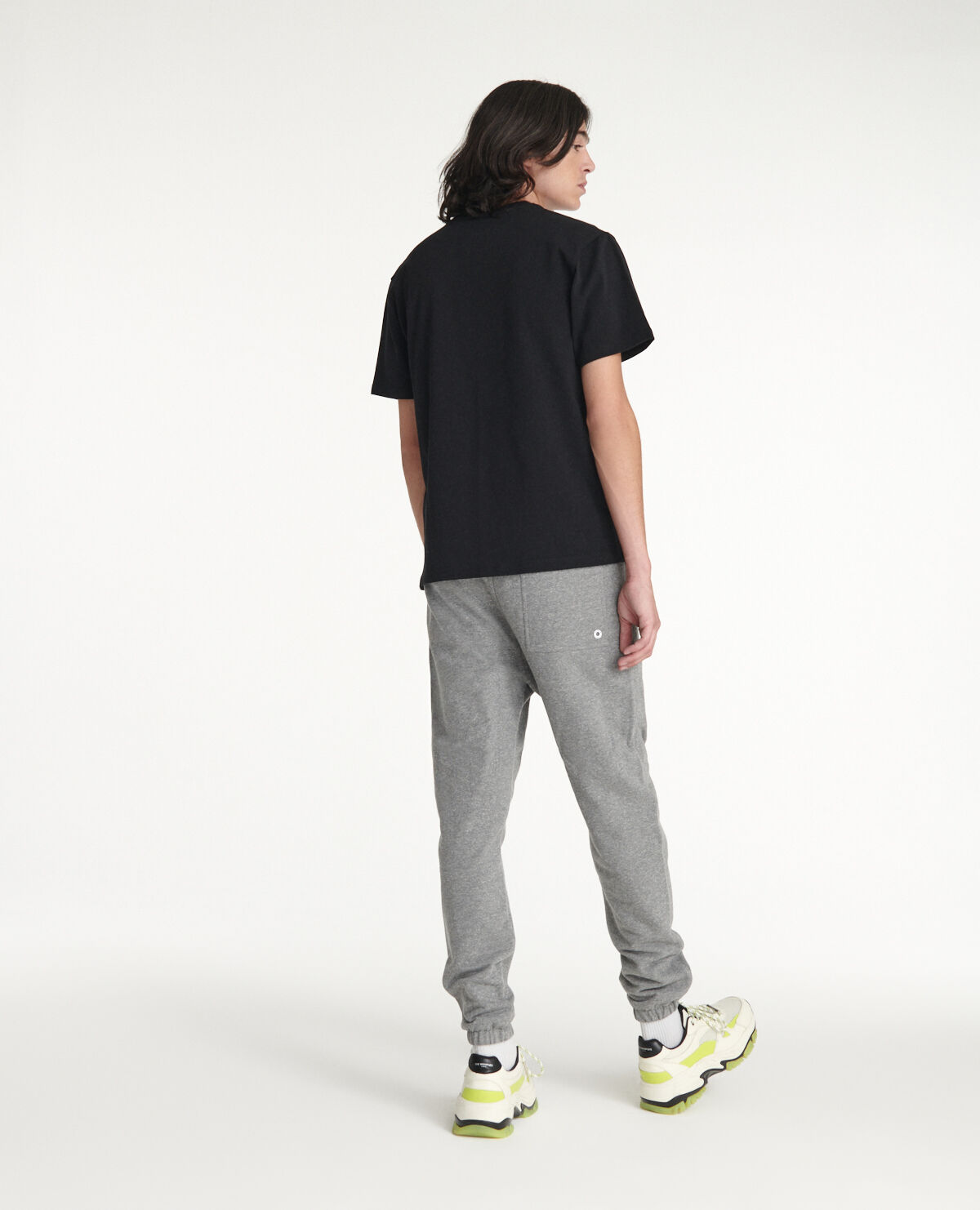 Gray joggers in thick cotton w neon eyelet The Kooples