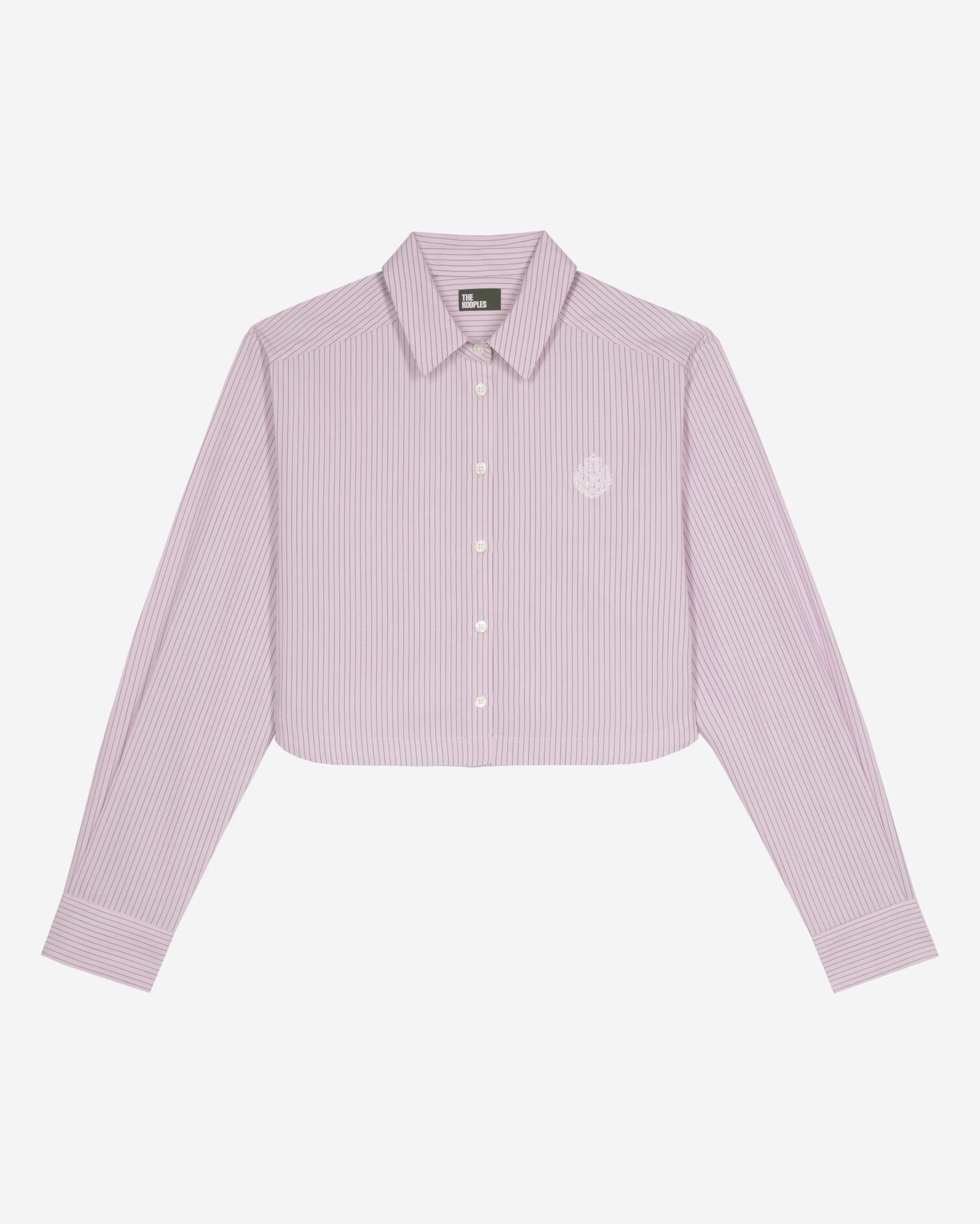 Chemise à rayures en popeline rose, PINK BLACK, hi-res image number null