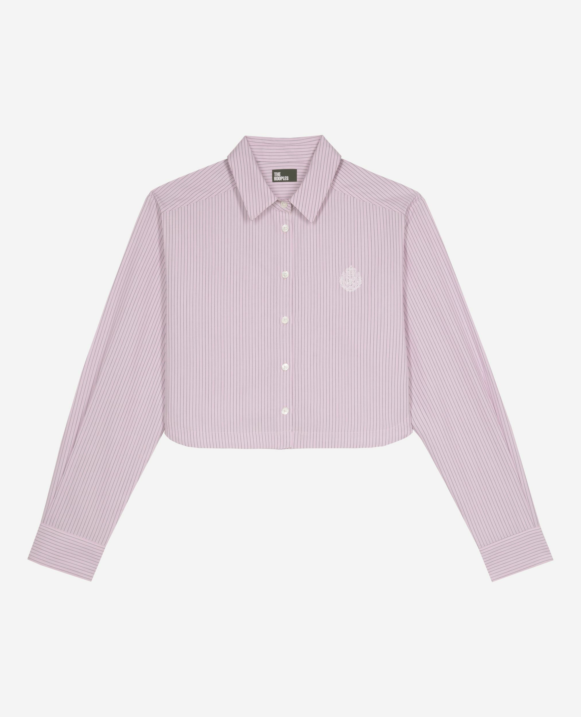 Pink poplin striped shirt, PINK BLACK, hi-res image number null