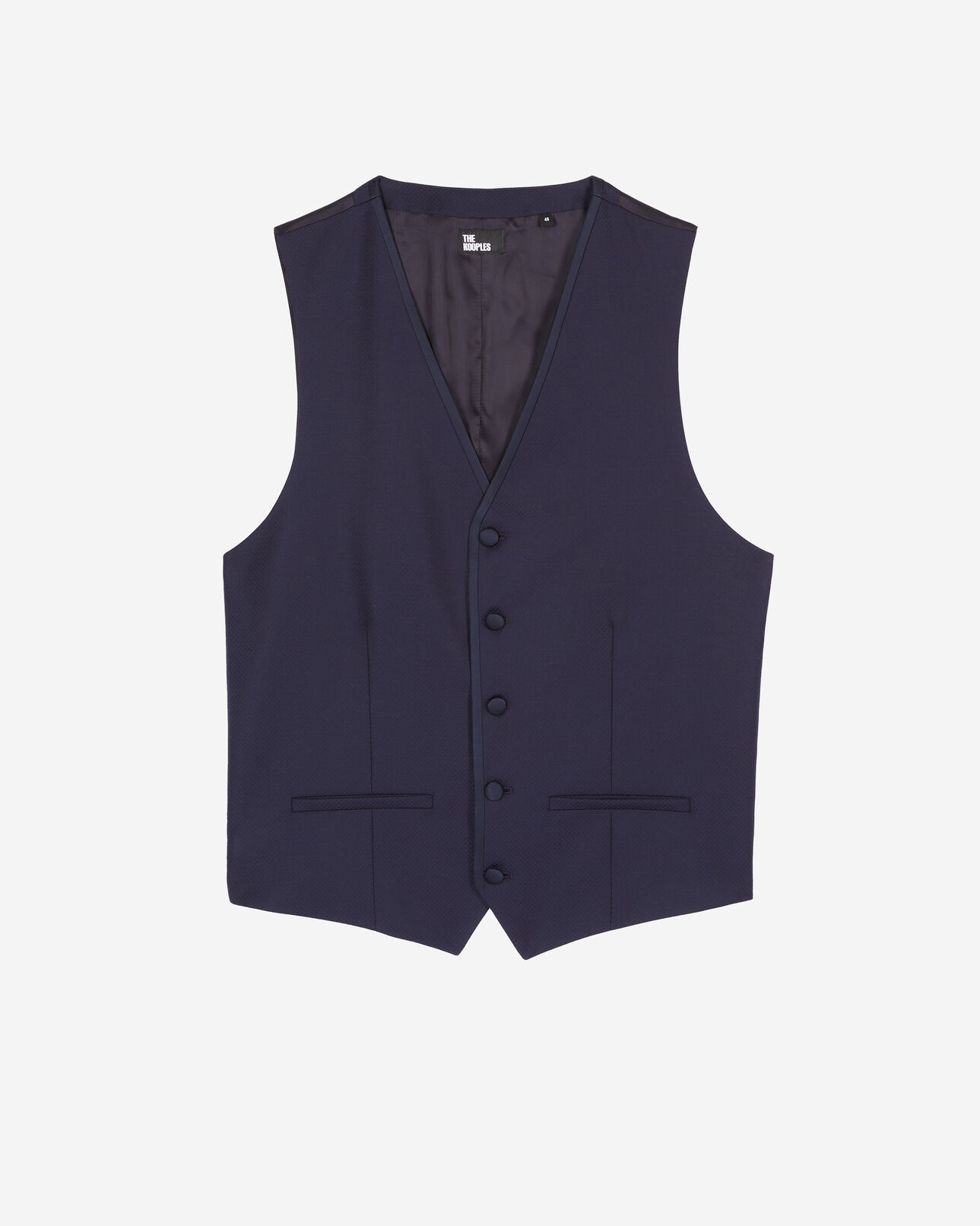 The Kooples HOMME NAVY gilet de smoking en laine bleu marine coupe ajustée