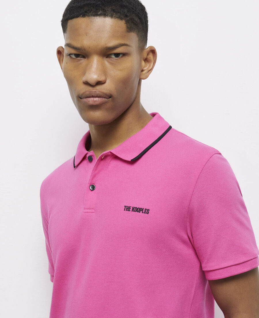 pink polo shirt with logo