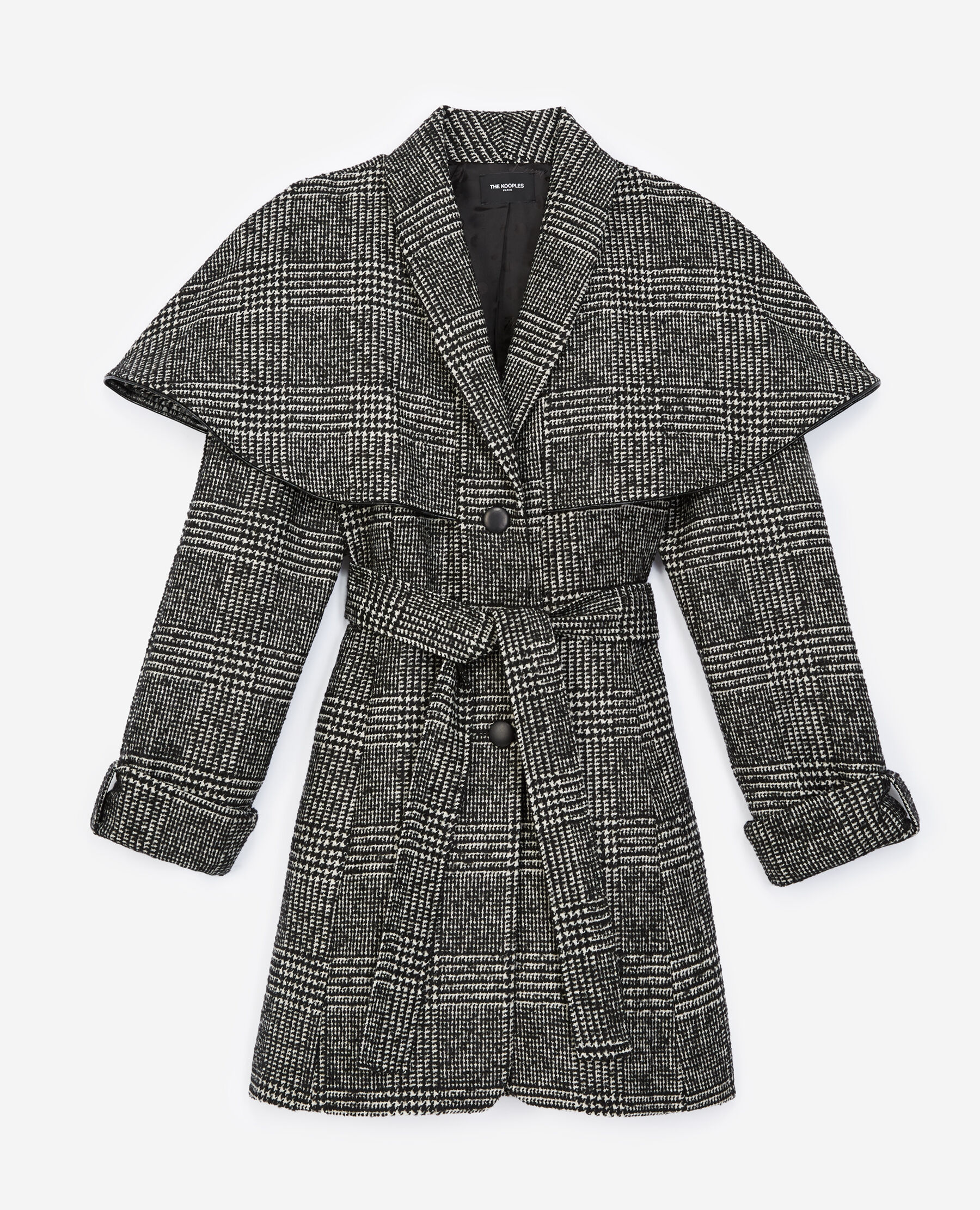 Two tone cape effect wool coat The Kooples