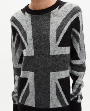 The Kooples MEN BLACK GREY black english flag sweater