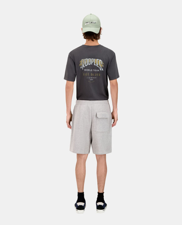 The Kooples MEN ARDOISE grey cotton shorts