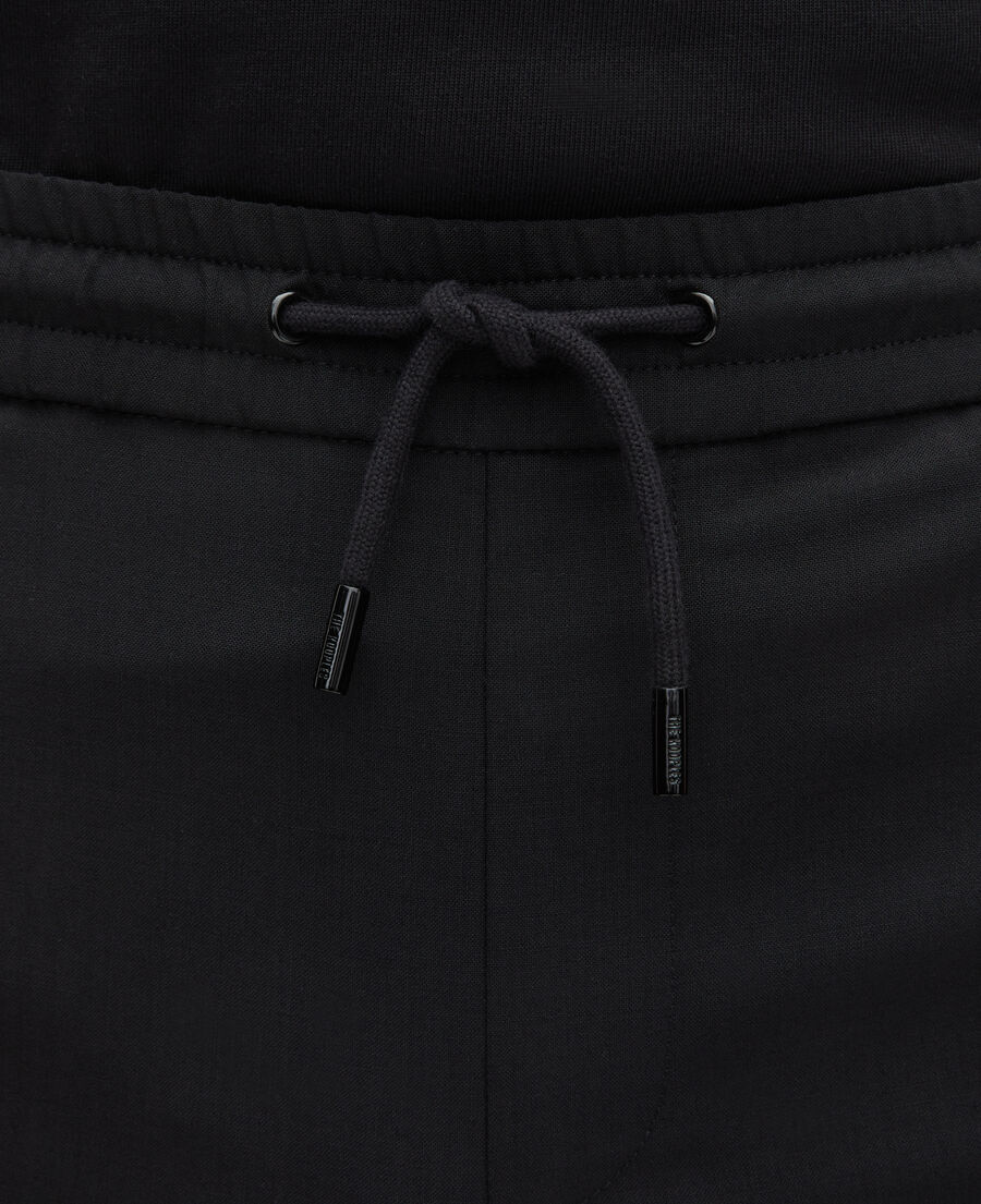 The Kooples HOMME BLACK pantalon en laine coupe droite noir 