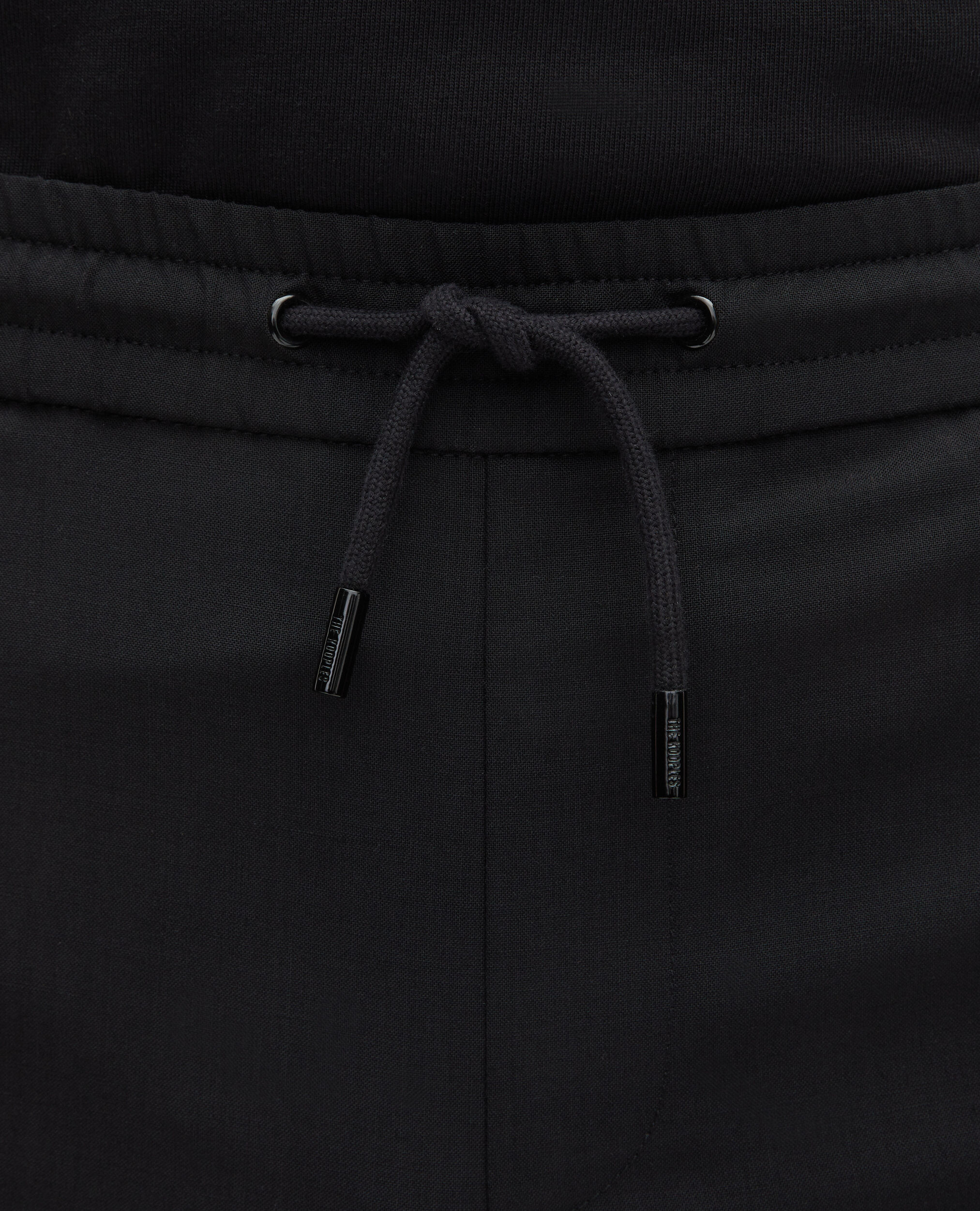 Black straight-cut wool pants , BLACK, hi-res image number null