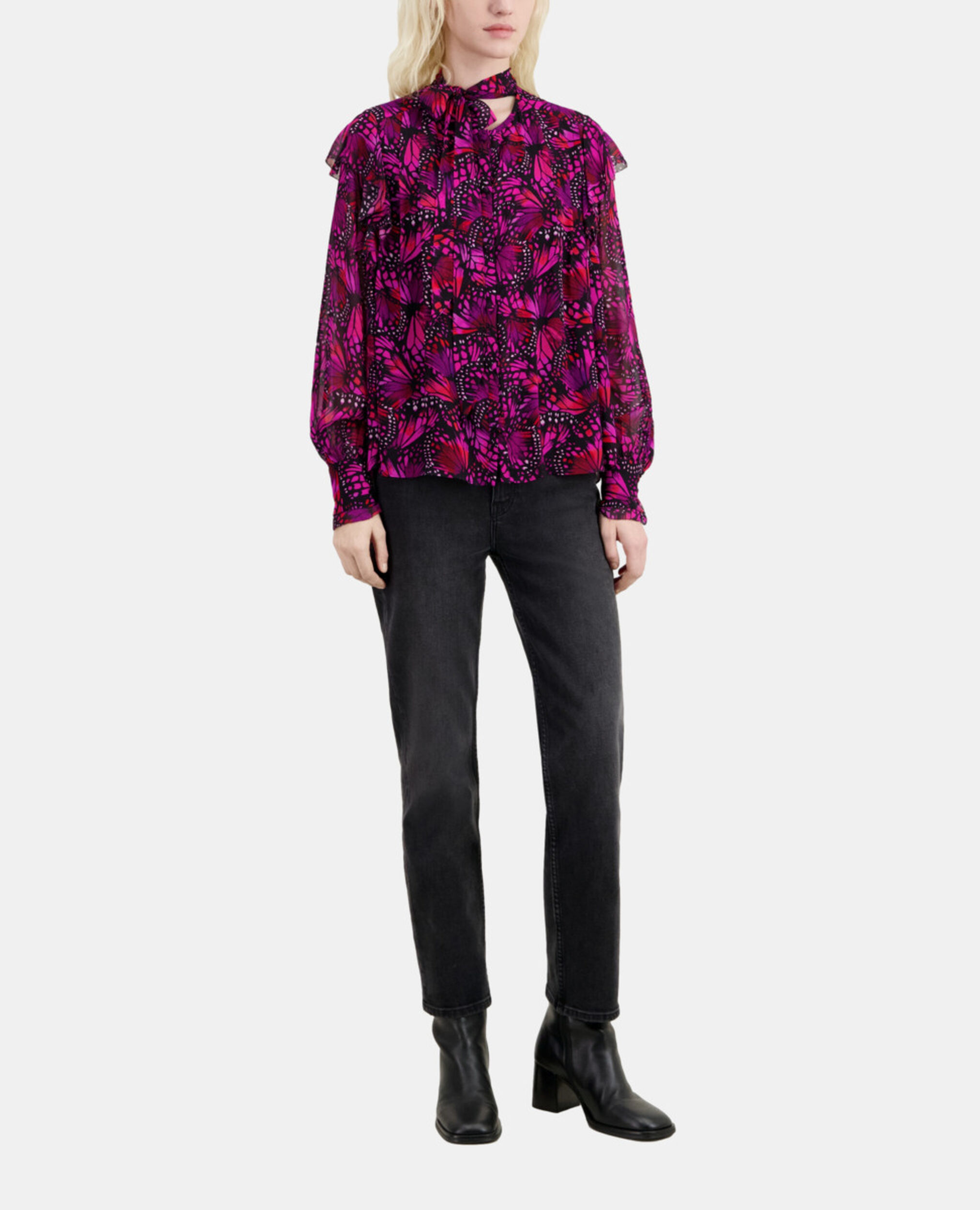 Top imprimé avec volants, PINK, hi-res image number null