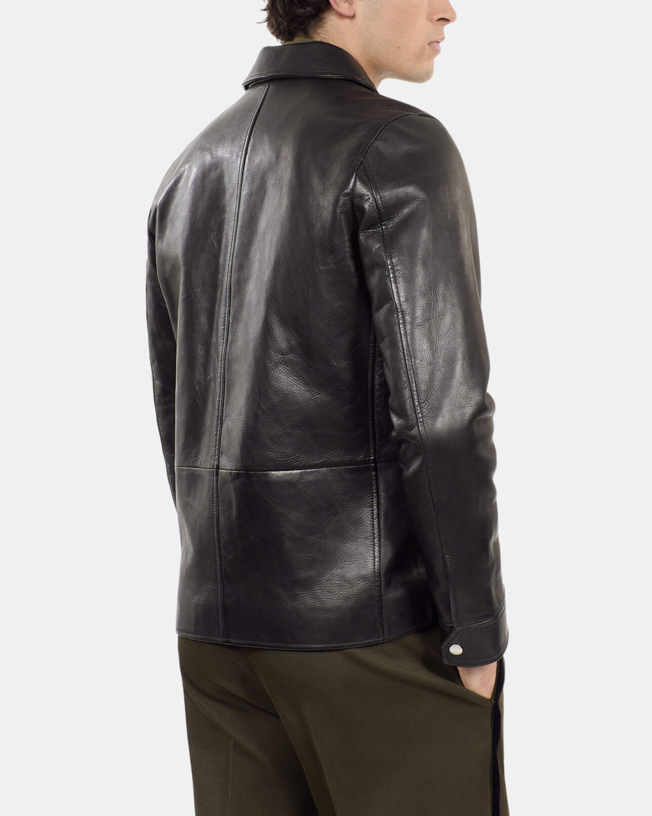 The Kooples MEN BLACK black leather jacket