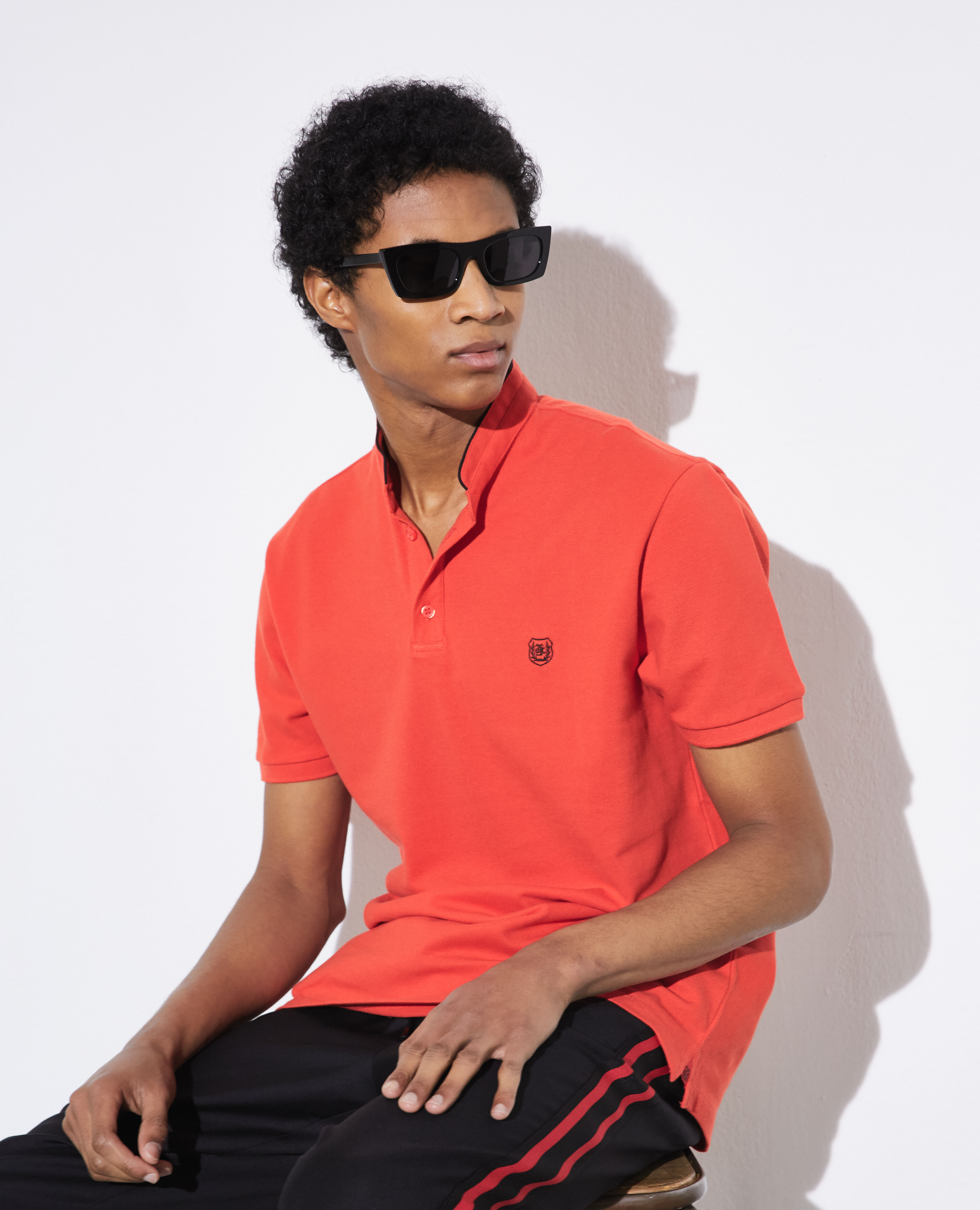 Polo deals collarless shirts