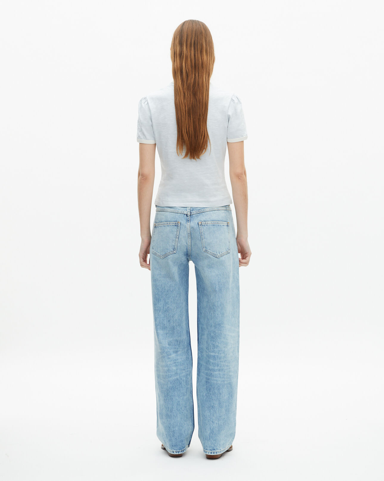 The Kooples FEMME LIGHT BLUE t-shirt avec sérigraphie bleu clair
