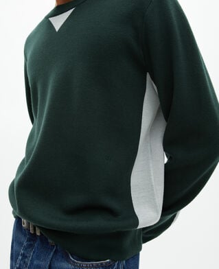 The Kooples HOMME GREY / GREEN pull avec contrastes de couleurs vert foncé