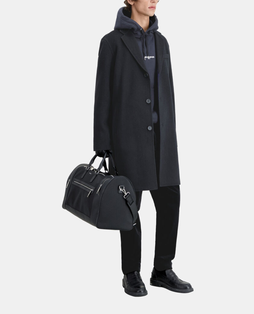 The Kooples HERREN BLACK NAVY langer schwarzer mantel aus wolle