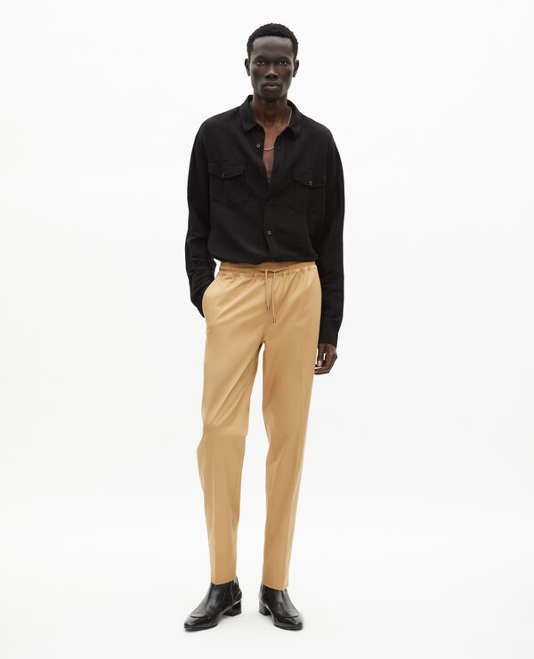 Pantalon taille élastiquée beige| The Kooples