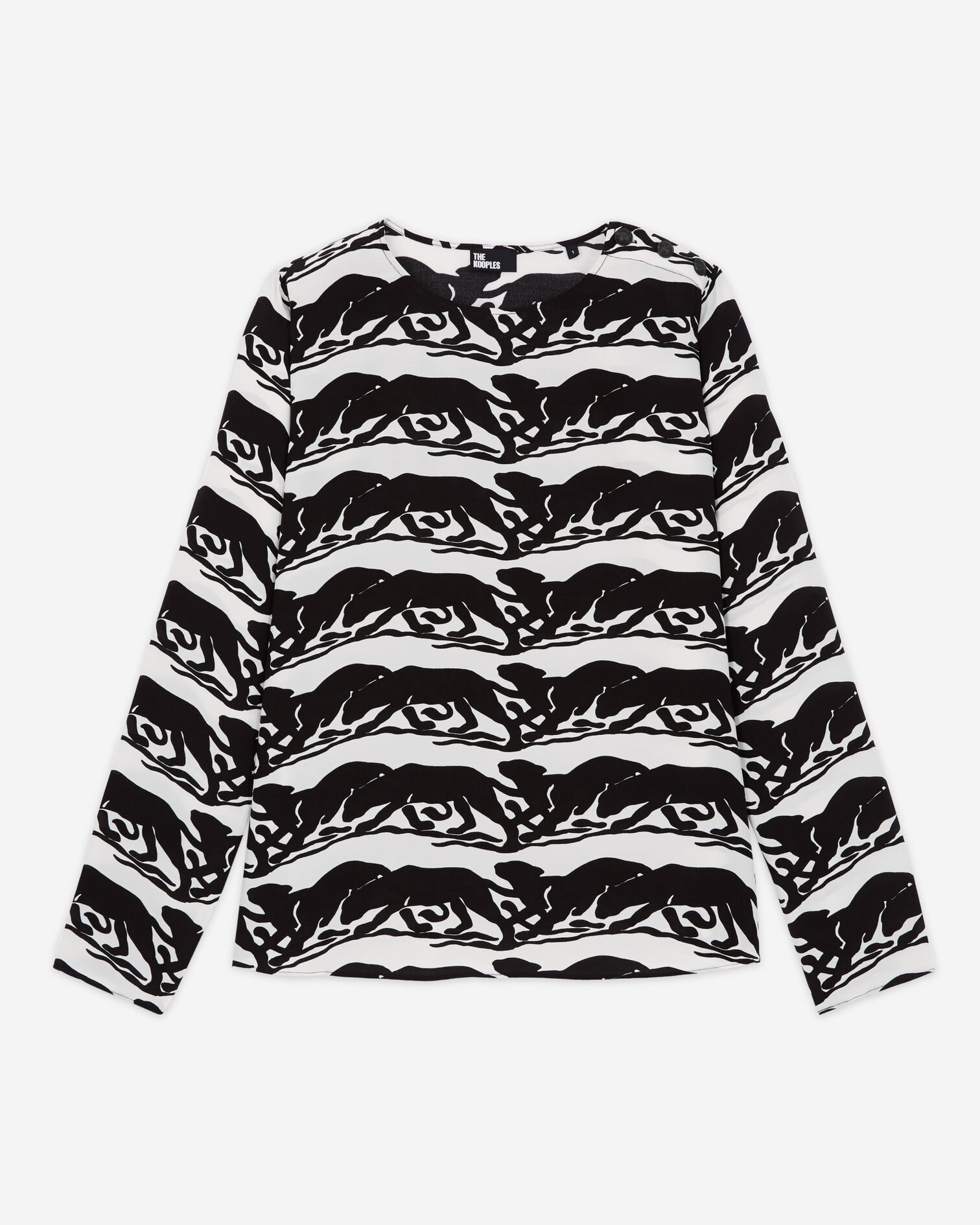 Blouse imprimé panthère, BLACK / WHITE, hi-res image number null