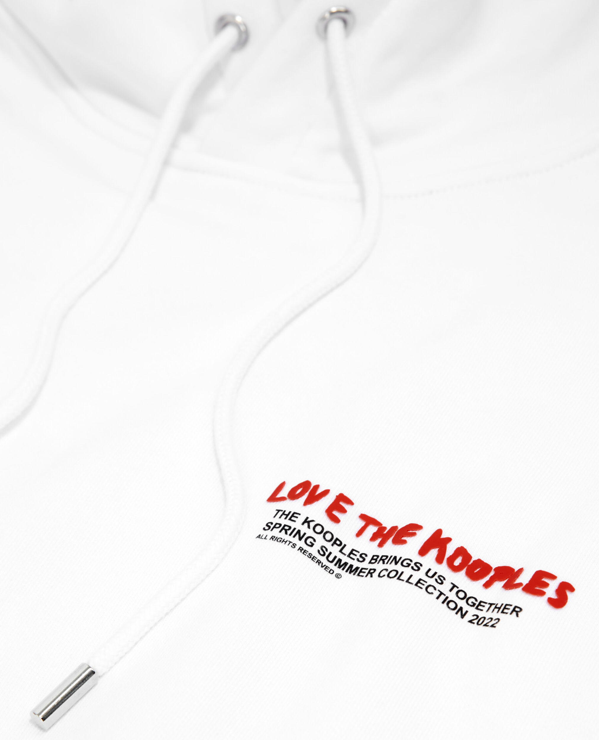 White cotton sweatshirt with Love The Kooples motif, WHITE, hi-res image number null