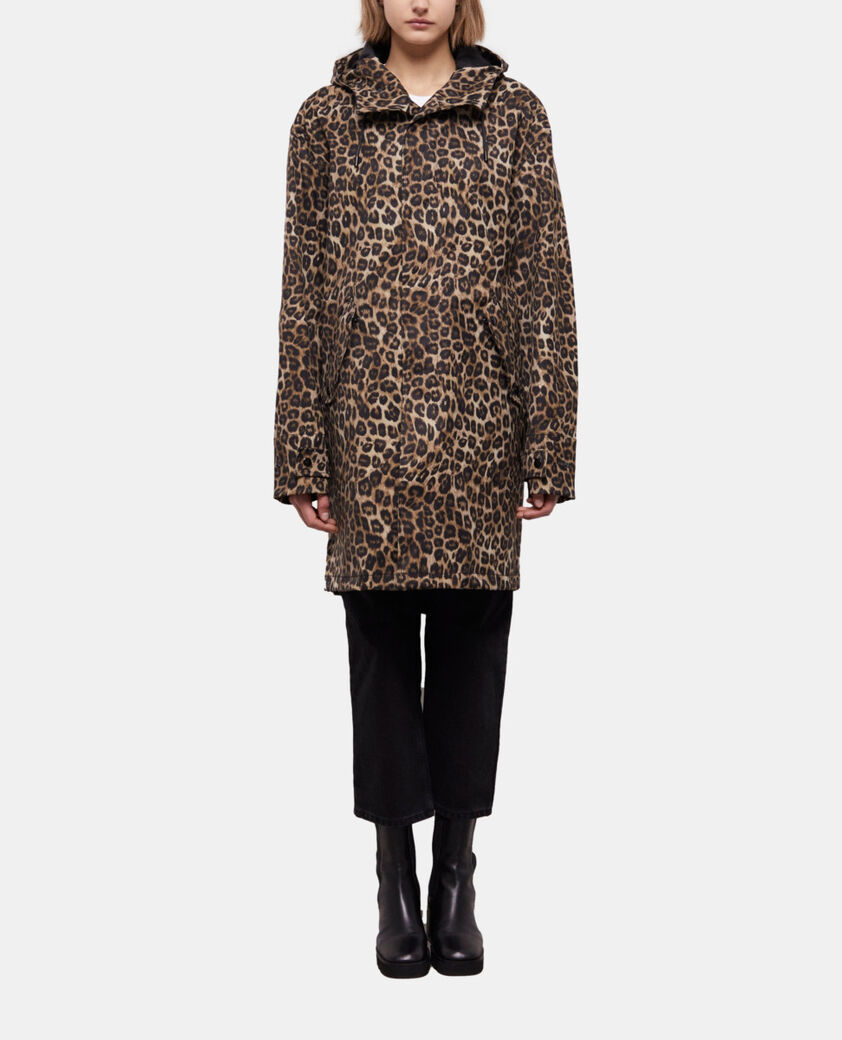 The Kooples FEMME LEOPARD parka longue capuche léopard