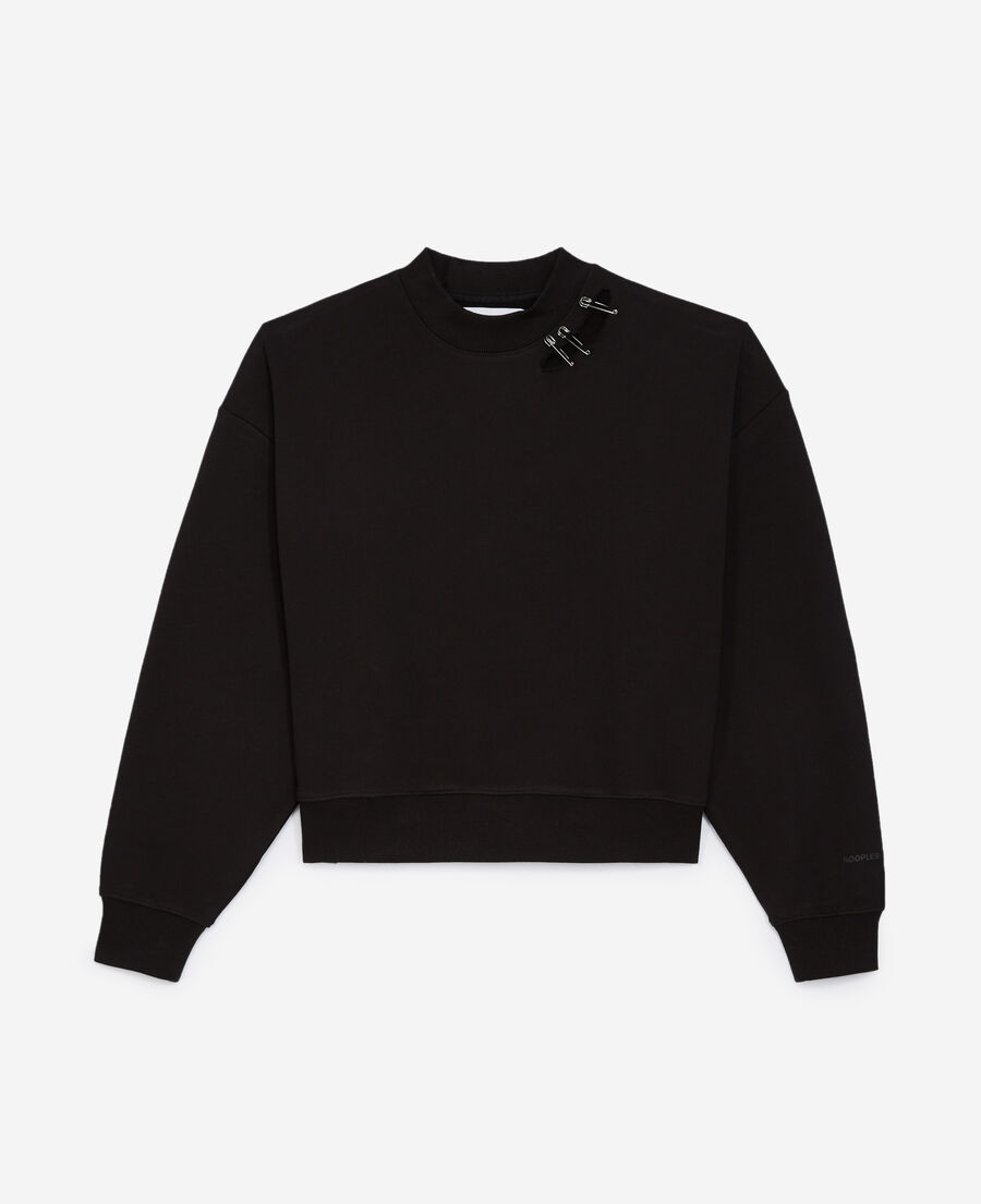 sweatshirt schwarz metallic-details