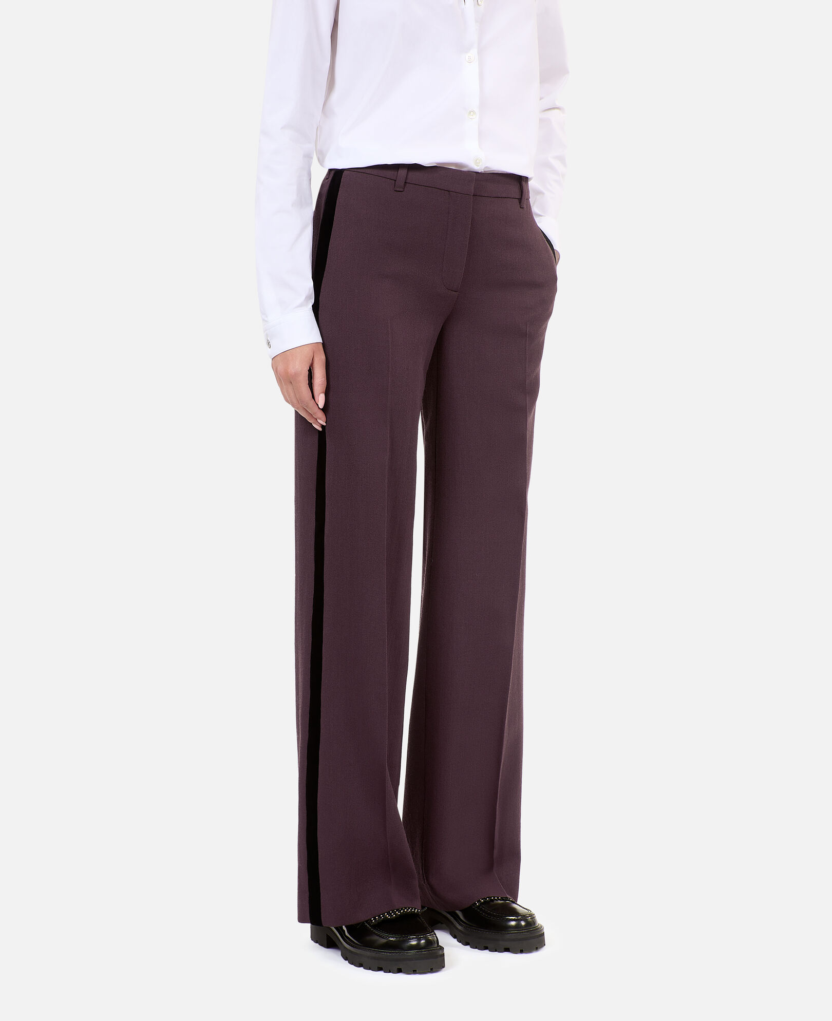 The Kooples WOMEN BROWN brown wide-leg trousers