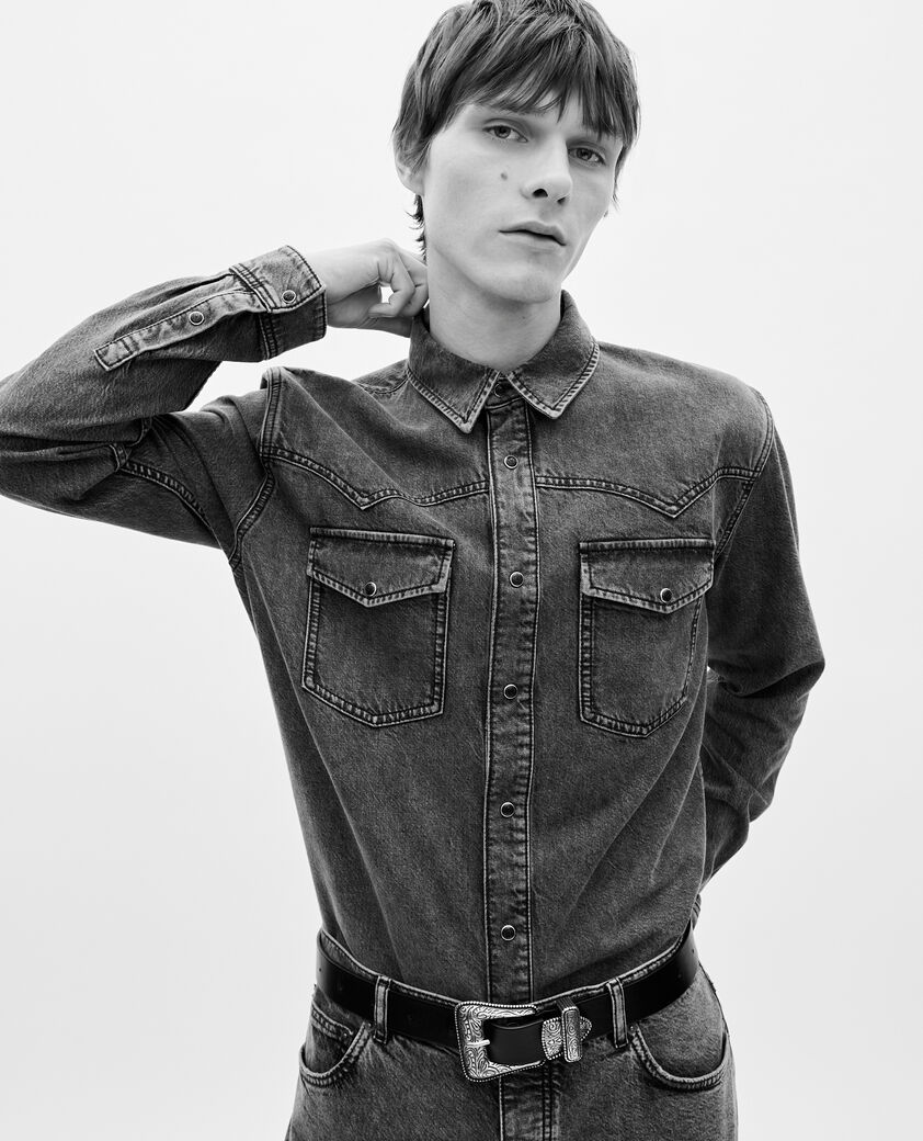 The Kooples HOMME DENIM GREY chemise en denim grise