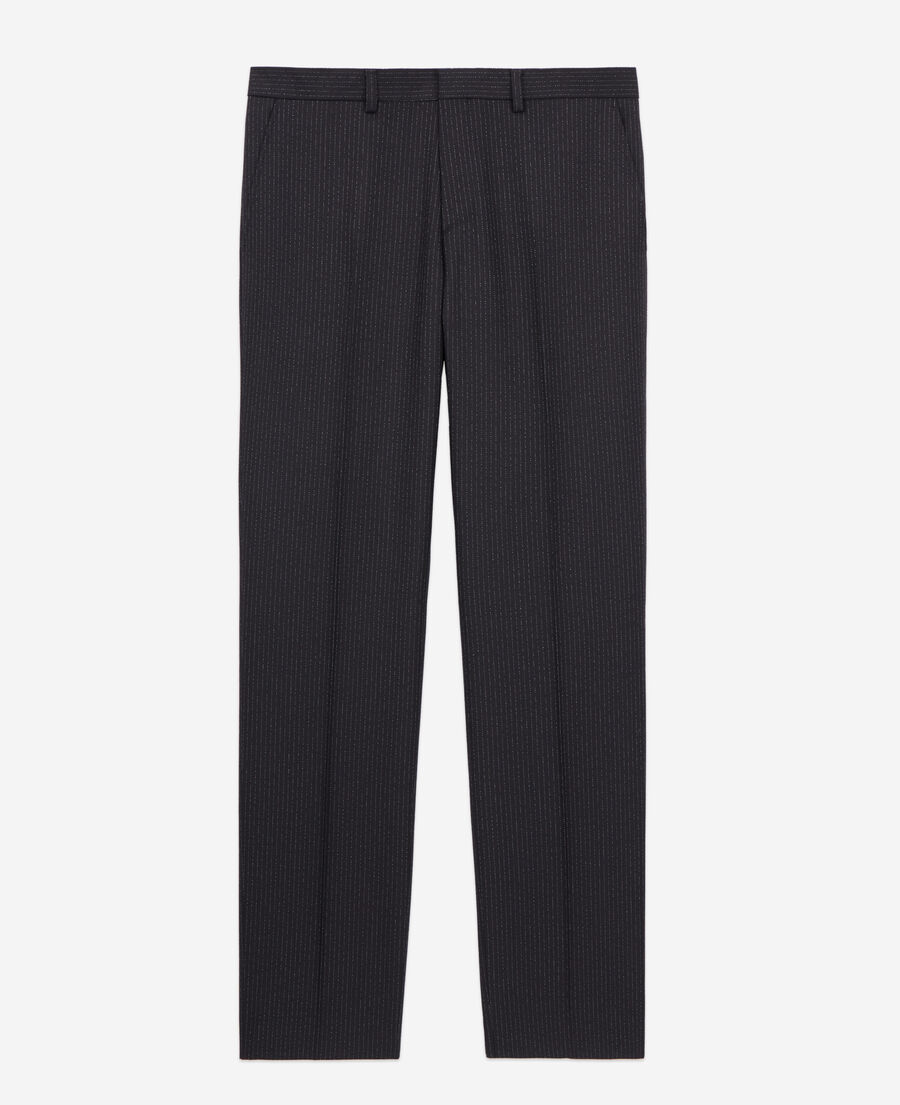The Kooples HERREN BLACK-ECRU schwarze anzughose mit streifen