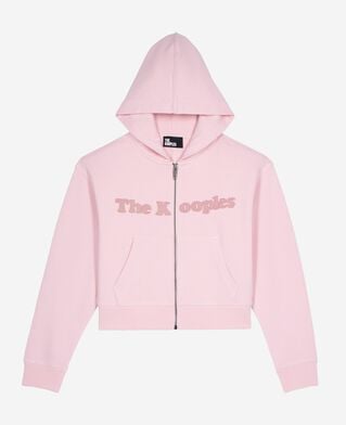 The Kooples DAMEN LILA sweatshirt mit reißverschluss und rosa logo