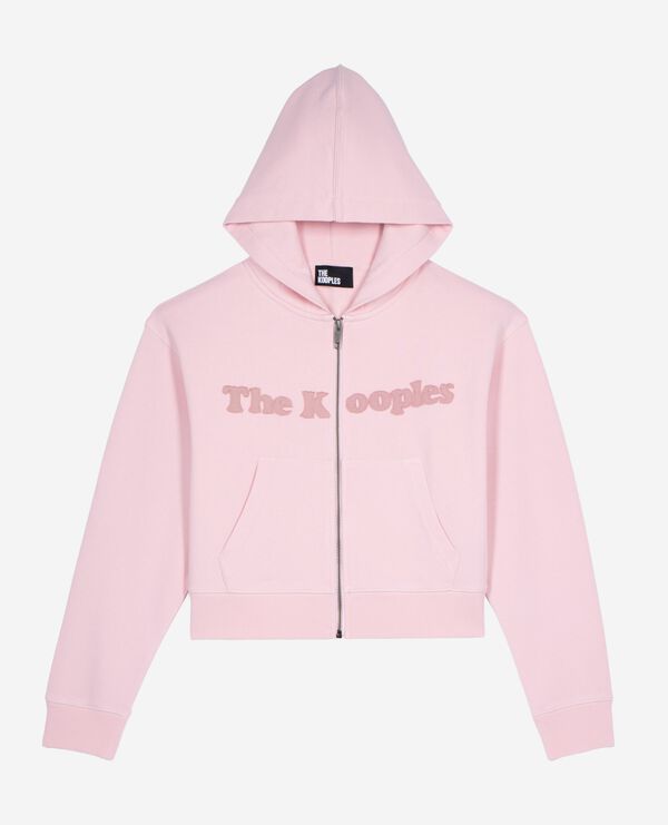 The Kooples WOMEN LILA zip-up sweatshirt with pink logo