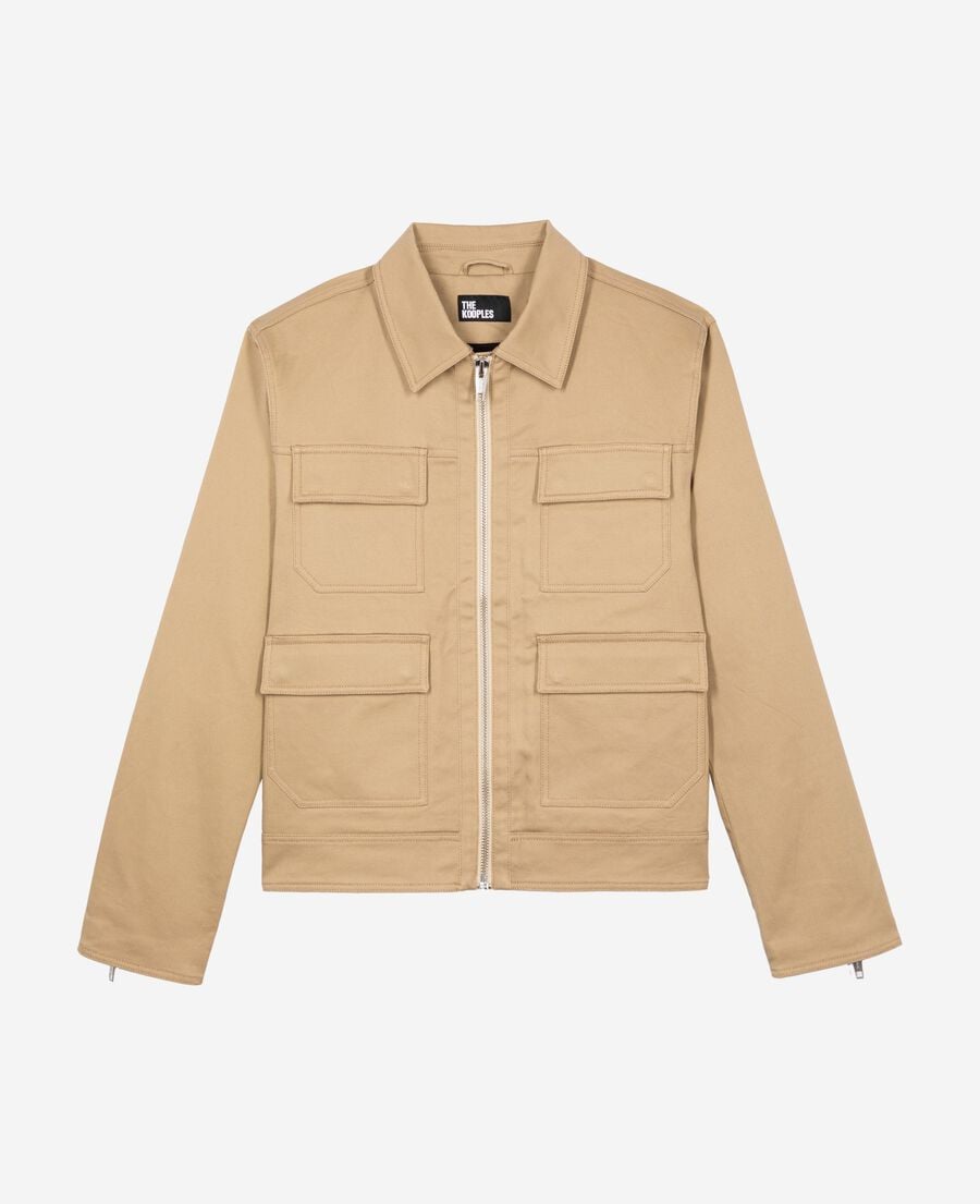 The Kooples MEN BEIGE beige cotton jacket