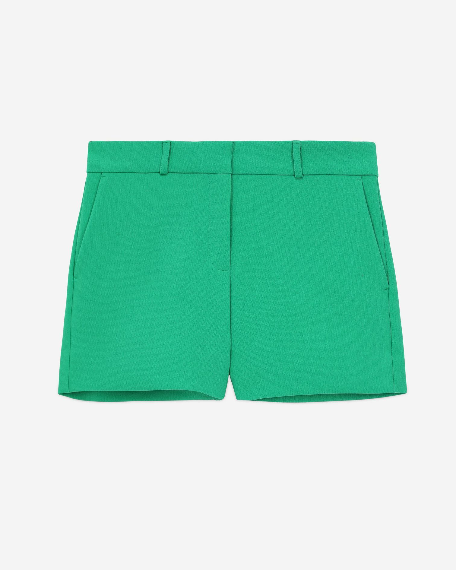 Short tailleur vert en crêpe, GREEN, hi-res image number null