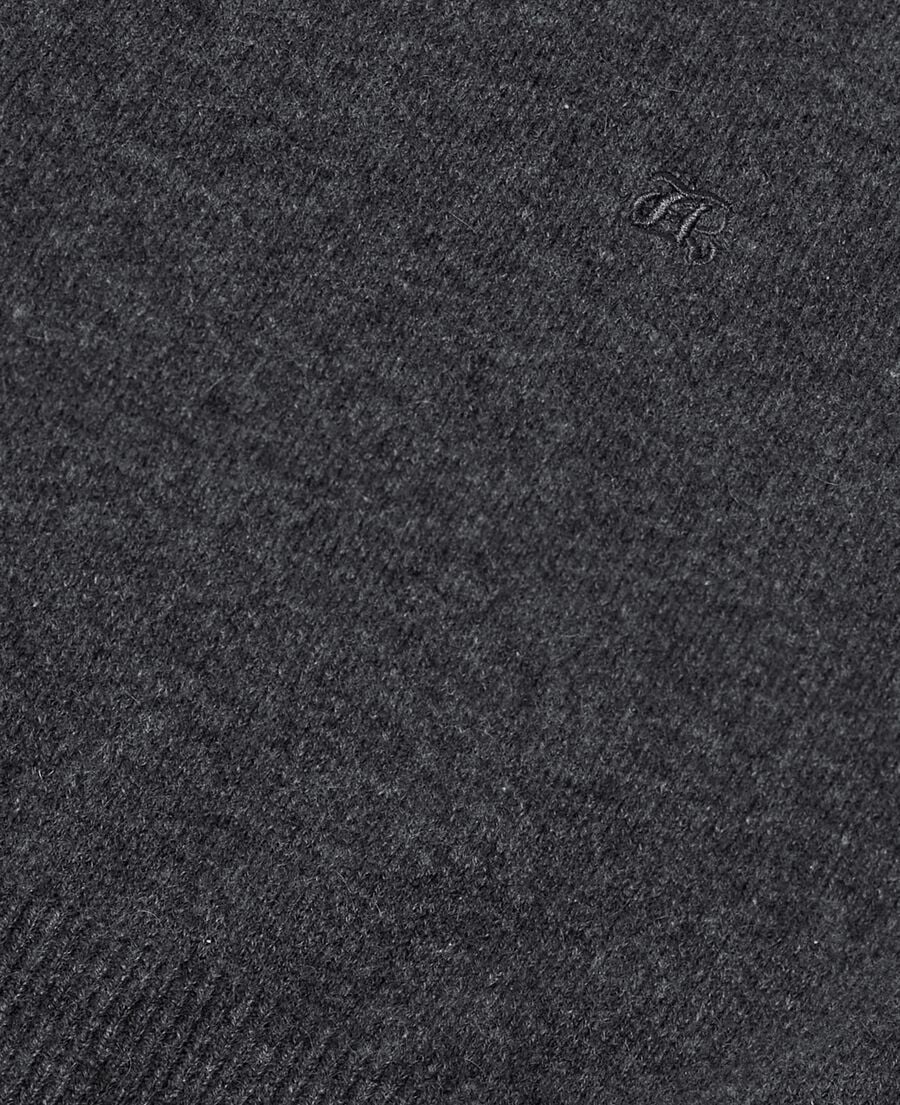 The Kooples HOMME DARK GREY MELANGE pull col rond en cachemire gris