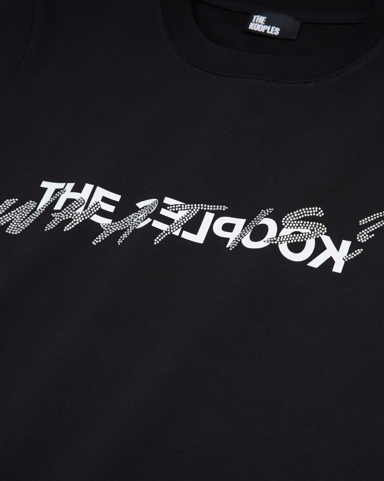 The Kooples WOMEN BLACK women's black what is t-shirt with rhinestones