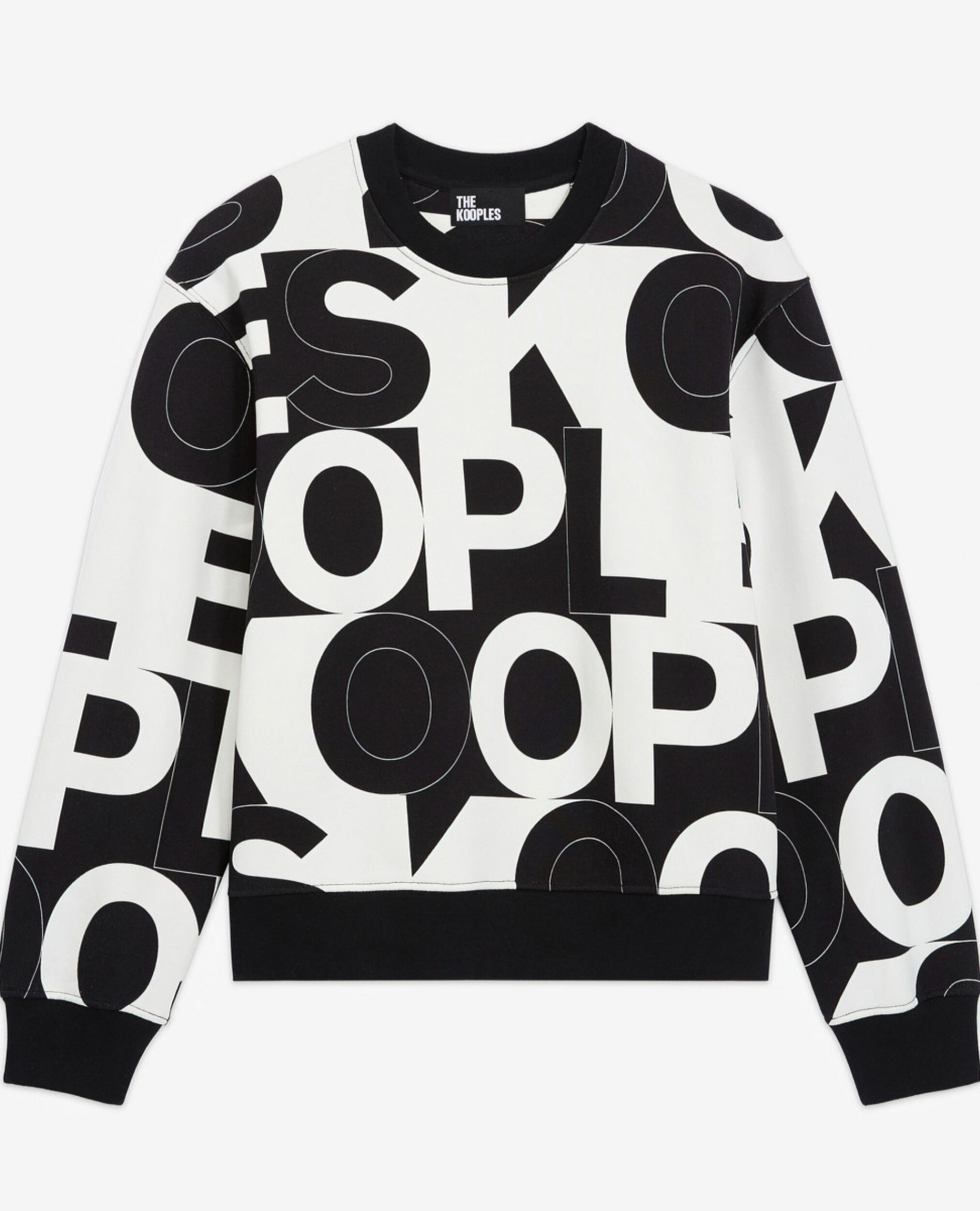 Sweatshirt with the Kooples logo, BLACK / WHITE, hi-res image number null
