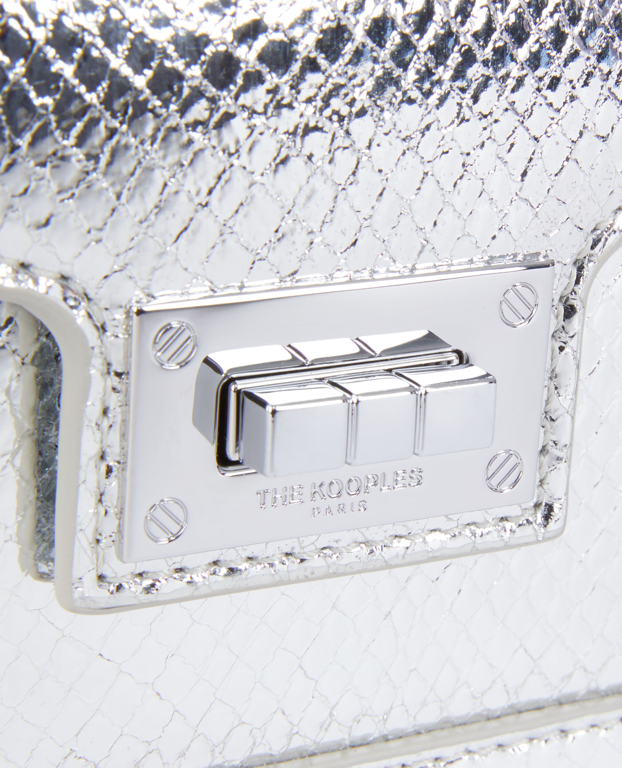 Sac Emily cha?�ne en cuir argent?� effet python | The Kooples - France