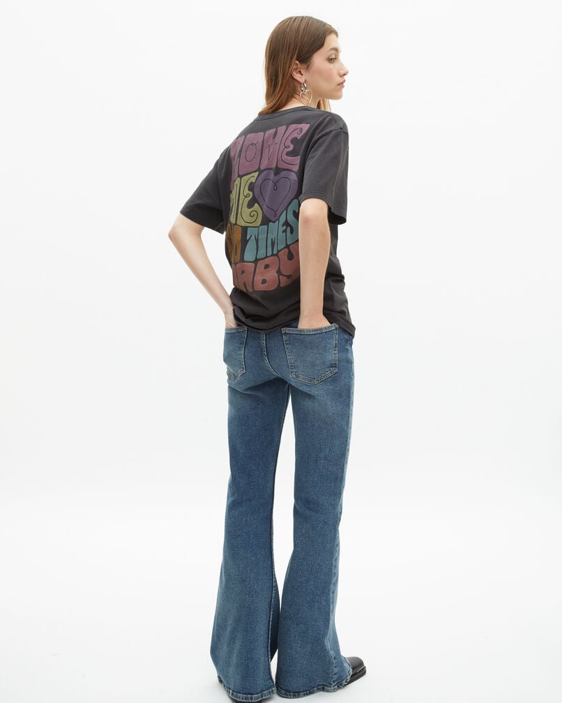 The Kooples MIXTE BLACK WASHED t-shirt the doors x the kooples noir délavé